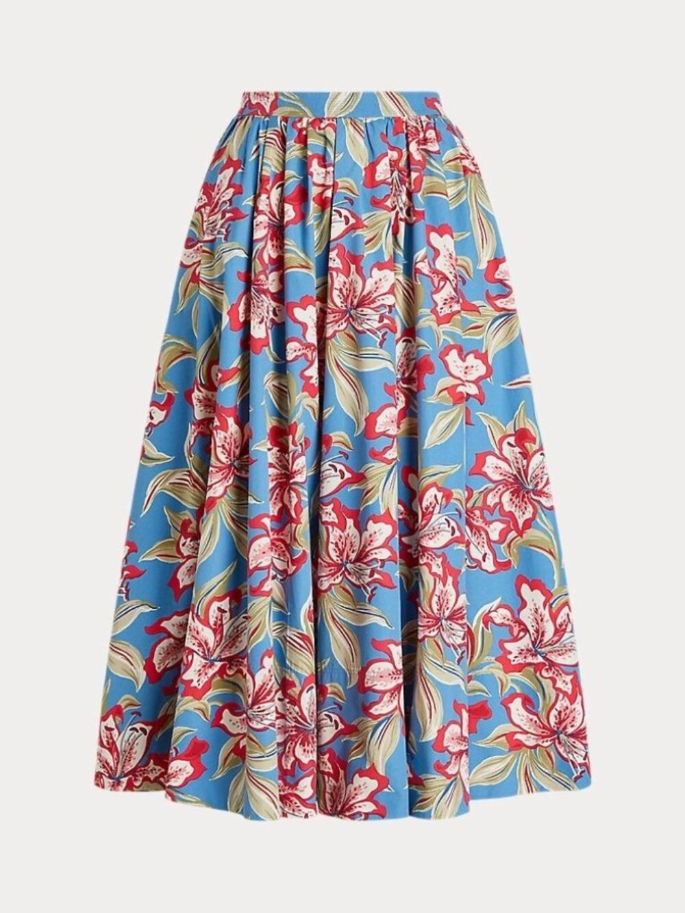 Polo Ralph Lauren Women's Floral Cotton Midi Skirt Size 12 NWT